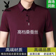 花花公子（PLAYBOY）品牌高檔桑蠶絲男士短袖夏季T恤彈力免燙商務(wù)無(wú)痕抗皺polo衫 酒紅（免燙抗皺） 2XL 180(155-170斤)