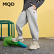 馬騎頓（MQD）男童25春學(xué)院風(fēng)女童中大童運動(dòng)休閑衛褲針織褲 淺麻灰 160