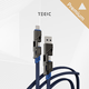 特極客（TEGIC） 大巖蛇 四合一PD快充數據線(xiàn)蘋(píng)果iPhone16/15/14多功能三合一充電線(xiàn)100W雙C口type-c轉lightning 大巖蛇數據線(xiàn)Max 藍 1.5m