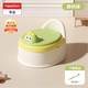 YEESOOM兒童馬桶坐便器 嬰兒坐便圈輔助器幼兒便盆尿盆廁家用三合一功能 【綠色帶蓋升級款+馬桶刷】