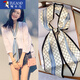 啄木鳥(niǎo)絲巾女2024新款小長(zhǎng)條百搭春秋夏季細(xì)窄搭配襯衫襯衣系脖圍巾領(lǐng)巾 菱形小方塊-黑色邊