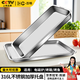 百暢316不銹鋼托盤長(zhǎng)方形特大號(hào)方盤子家用商用烤魚(yú)備菜蒸飯盤 特厚316方盤32*22*2cm