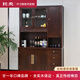 鈞禾新中式餐廳高柜老榆木酒柜全實(shí)木儲(chǔ)物柜靠墻立柜茶水柜多用儲(chǔ)物柜 廳柜【135*45*210cm】