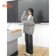 乖甜星灰色毛衣短外套女秋冬2026新款寬松外穿日系慵懶風(fēng)復古軟糯針織女 灰色 L 110-120