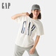 GAP男女裝2025春季新款純棉印花logo圓領(lǐng)短袖T恤極簡風(fēng)上衣725624 白色 3XL (185/108A)亞洲尺碼