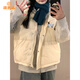 派吉鯊白色立領(lǐng)馬甲女款2025新款冬季韓系棉服棉衣寬松加厚防寒棉襖外套 米白【高質(zhì)量版】 M 90-105