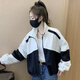 BMOI沖衣外套女短款2025秋季新款小個子休閑百搭寬松拼色棒球服上衣 白色 【建議85-100斤】 M
