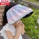 槿城兒童防曬帽子漸變色發(fā)箍貝殼帽防紫外線(xiàn)夏季沙灘遮陽(yáng)空頂太陽(yáng)帽 兒童彩虹-藍紫 均碼