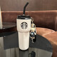 星巴克（Starbucks）保溫杯大容量生日禮物杯子限量版2025水杯雙飲口咖啡杯中秋節禮品 650ml女神杯送小熊鑰匙掛墜