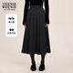 Teenie Weenie小熊女裝半身裙2025秋新款學(xué)院風(fēng)刺繡休閑大擺百褶裙 深灰色 S 160