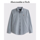 ABERCROMBIE & FITCH【爆款府綢】男裝25春夏美式經(jīng)典小麋鹿通勤長袖襯衫KI125-5255 藍(lán)色 S (175/92A)
