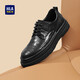 海瀾之家HLA皮鞋男商務(wù)休閑軟底增高布洛克雕花鞋HAAPXM1DAV061 黑色43