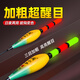 YNKOO磯釣遠(yuǎn)投滑漂日夜兩用超醒目高靈敏度加粗路亞磯竿大肚電子夜光漂 咬鉤變色漂（2支+2個(gè)電子） 吃鉛（8克）