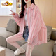 初徑特大碼300斤薄款防曬襯衫女夏季新款寬松大碼條紋純.棉襯衫外套女 粉色 SZ-9709 M 【80-120斤】