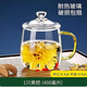 VTyee高硼硅玻璃杯茶杯帶把手家用耐高溫帶蓋泡茶杯男女高顏值喝水杯子 【耐熱150度】黃把 470ml 1只