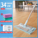 妙潔夾布拖把新款藍色懶人拖地專(zhuān)用平板拖家用耐用木地板瓷磚干濕兩用 拖把+去水印布*2條+除塵干巾1包