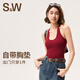 S&WSW速惟運動(dòng)健身服女跑步夏季時(shí)尚外穿美收副乳胸墊吊帶運動(dòng)背心 深棗紅 M