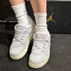 耐克（NIKE）AJ4籃球鞋女鞋秋季新款A(yù)ir Jordan 4氣墊運(yùn)動(dòng)鞋緩震低幫休閑鞋F(xiàn)Q7940-001淺灰37.5