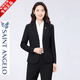 報喜鳥(niǎo)西服外套女士春秋羊毛休閑純色套裝面試工作職業(yè)正裝 CZ803黑色【外套+褲子】 L 165