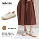 Walker Shop奧卡索休閑運動板鞋女德訓(xùn)鞋學(xué)生青年小白鞋女鞋子V151033米白37