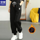 羅蒙（ROMON）加絨加厚褲子女2025秋冬新款運動(dòng)長(cháng)褲束腳哈倫褲寬松顯瘦保暖衛褲 黑色【加/絨加/】 厚款 XL 【建議120-135斤】