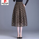 皮爾卡丹（pierre cardin）波點(diǎn)網(wǎng)紗裙半身裙女中長(cháng)款春夏秋季新款花苞裙洋氣遮屁股a字裙子 咖啡色面料 建議109-118斤 L