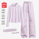 名創(chuàng)優(yōu)品（MINISO）套裝女2025春夏季薄款速干長袖上衣傘兵褲子一整套搭配防曬運(yùn)動裝 淺紫(純色)+紫色(純色) M 160(體重100-115斤)