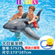 INTEX加厚兒童水上充氣坐騎女神浮排浮床玩具獨角獸座騎動物造型游泳圈 大白鯊坐騎