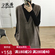 孜茜 秋冬新款羊毛馬甲女V領(lǐng)中長(zhǎng)款無(wú)袖毛衣外搭針織毛背心坎肩 咖色 XL