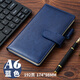 法拉蒙 a6皮質(zhì)筆記小本子側邊筆插位商務(wù)會(huì )議日記事本便攜隨身好物可定制logo 藍色【搭扣款】