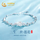 中國(guó)黃金三生三世蓮花足銀手鏈女轉(zhuǎn)運(yùn)珠手串輕奢七夕情人節(jié)禮物送女友老婆 三生三世蓮歡手鏈-刻字賀卡