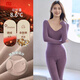 莫代爾發(fā)熱保暖內衣女肌底衣加絨加厚帶胸墊低領(lǐng)打底衫秋衣秋褲套裝 黑色【套裝：上衣 褲子】 雙面德 L 體重118-135斤