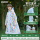 甜甜仔兒童雨衣小學(xué)生中大童帶書包位上學(xué)雨披 波點(diǎn)藝術(shù) 4XL
