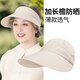 奇沛兒（QIPEIER）中老年人女夏媽媽薄款透氣防曬遮陽帽大帽檐空頂帽奶奶老太太涼帽 米色(帽檐13CM) 均碼可調(diào)節(jié)(56-58CM)