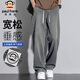 大嘴猴（paul frank）牛仔褲男夏季星空紋褲子男士寬松潮闊腿休閑褲男褲 深復古色 XL