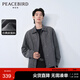 太平鳥男裝復(fù)古仿麂皮夾克男行政茄克時(shí)尚外套 深灰1（寬松） L