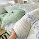 軟貝 小清新四件套 透氣親膚 印花卡通簡(jiǎn)約田園套件被套床單床上用品 綠林 床單款 2.0m四件套(被套200*230cm