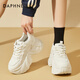 達芙妮老爹鞋女鞋2025春秋新款輕便休閑鞋厚底增高運動(dòng)鞋子女 米白色 36
