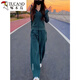 啄木鳥(niǎo)歐洲站洋氣寬松顯瘦休閑運動(dòng)套裝新款時(shí)尚感衛衣闊腿褲兩件裝 綠色套裝 XL 高品質(zhì)【建議115-130斤】