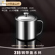 UOSU316不銹鋼茶缸喝水杯食品級加厚帶蓋茶杯口杯老式大容量鐵杯子304 316茶杯帶蓋12cm【1250ML】