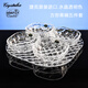 BOHEMIA Crystal捷克進(jìn)口水晶水果盤(pán)家用客廳果盆擺件創(chuàng  )意輕奢高檔糖果零食盤(pán)果斗 泰尼透明色方形果碗五件套