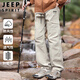 JEEP SPIRIT吉普休閑褲男秋季沖鋒防風(fēng)褲子男士直筒工裝褲男 米杏色 XL