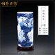 伯莎丹頓（BERTHA DENTON）景德鎮(zhèn)陶瓷手繪青花瓷落地大花瓶插花箭筒客廳書畫缸直筒瓷器擺件 【小號(hào) 高】松鶴延年直筒 50cm