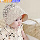 明月歸嬰兒帽子夏季透氣網(wǎng)眼女寶寶網(wǎng)紗公主宮廷帽防曬小月齡女童胎帽春 米色-40-46cm