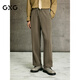 GXG男裝 商場(chǎng)同款側邊織帶休閑衛褲男通勤長(cháng)褲25春新品G25X021019 棕黃色 M