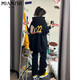 棉致印花重磅衛(wèi)衣女春秋冬季新款連帽寬松加絨韓版美式山東即墨中山 H38085黑色【常規(guī)高品質(zhì)30.5】 L 105-125斤