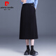 皮爾卡丹（pierre cardin）毛呢百褶長(cháng)裙高腰加厚冬季垂感半身裙冬裙大擺裙厚秋冬女2026新款 黑色 均碼
