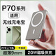 圖禿兔適用華為Pura70Pro無線充電寶華為Pura70Ultra磁吸充電寶P70無線快充大容量背夾磁吸兩用可上飛機 金色 10000毫安