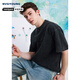 納維凱爾意大利小帆船男全棉重磅復古做舊寬松短袖T恤3325505535 黑 XL 