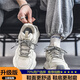 HAHF莆田男鞋2025新款夏季潮牌小眾跑步運(yùn)動休閑網(wǎng)面透氣厚底老爹潮鞋 米色【旗艦升級款】 42